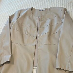 Chico's Taupe Faux Leather Blazer